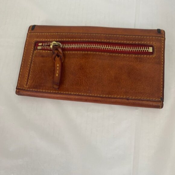 Dooney & Bourke brown Florentine Leather Checkbook Wallet/wristlet, and keychain - Picture 8 of 8